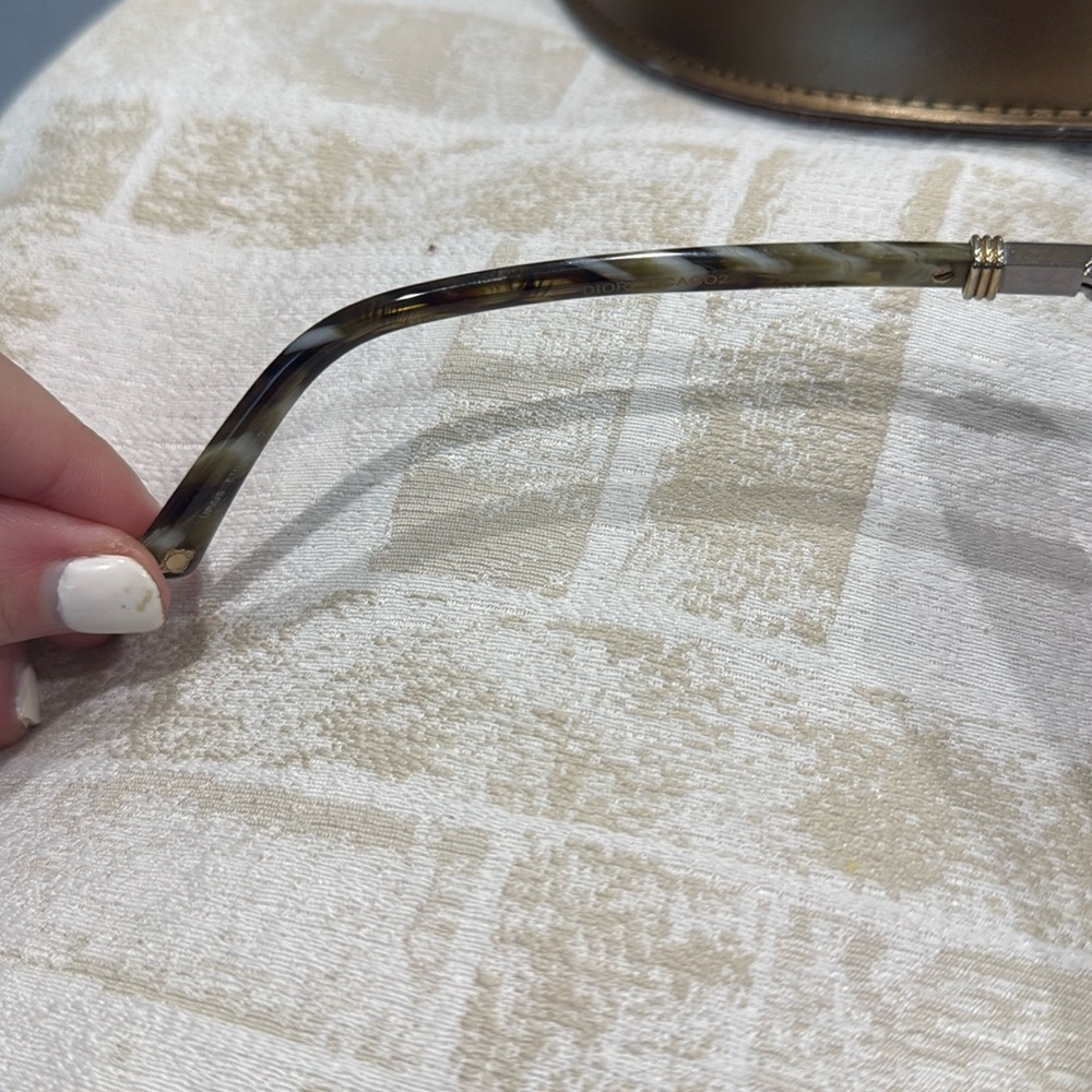 Christian Dior Dior Chicago2 Gold Tone Frame Aviator Sunglasses host pick - Picture 14 of 16